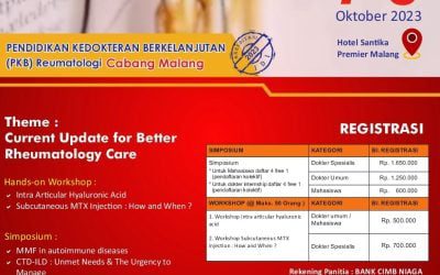 SECOND ANNOUNCEMENT – Pendidikan Kedokteran Berkelanjutan (PKB) REUMATOLOGI